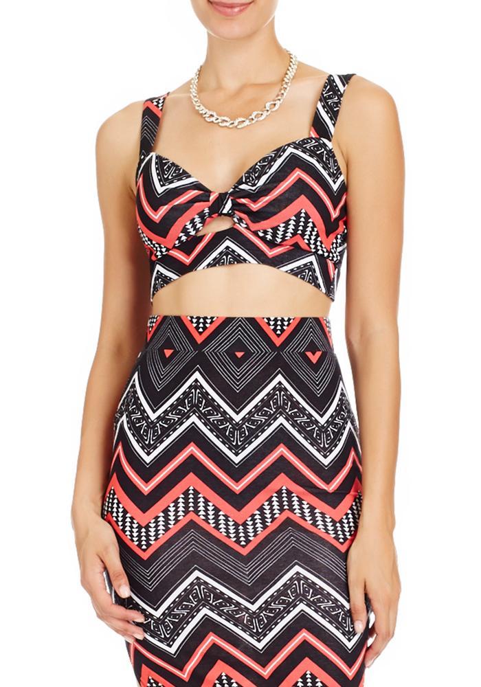 2b Tribal Chevron Crop Top