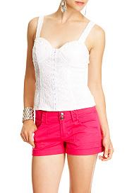 2b Lace Corset Bra Top - White - L
