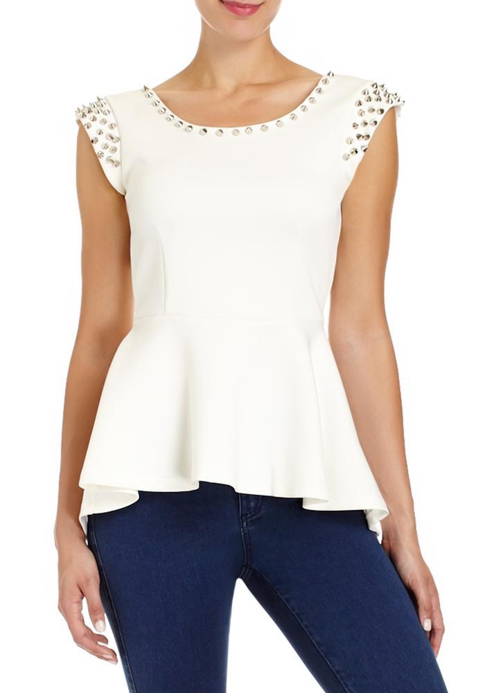 2b Studded Peplum Top