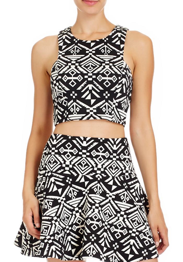 2b Tribal Print Crop Top