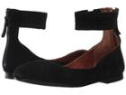 Frye Carson Ankle Ballet (black Soft Oiled Suede) Women's Flat Shoes