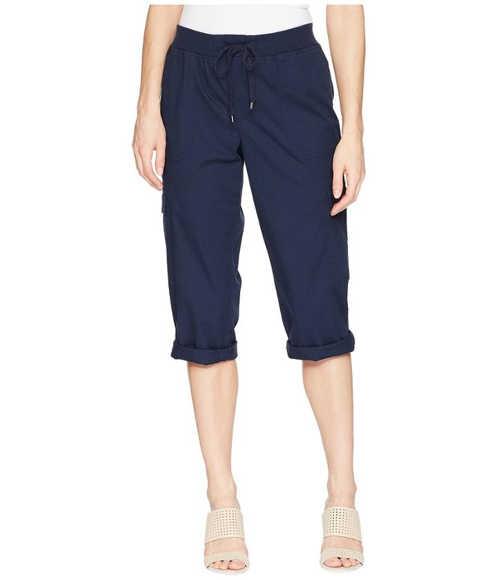 Chaps Stretch Cotton Capri Pant (capri Navy) Women's Casual Pants