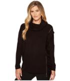 Ivanka Trump Zipper Ruffle Turtleneck Sweater (black) Women's Sweater