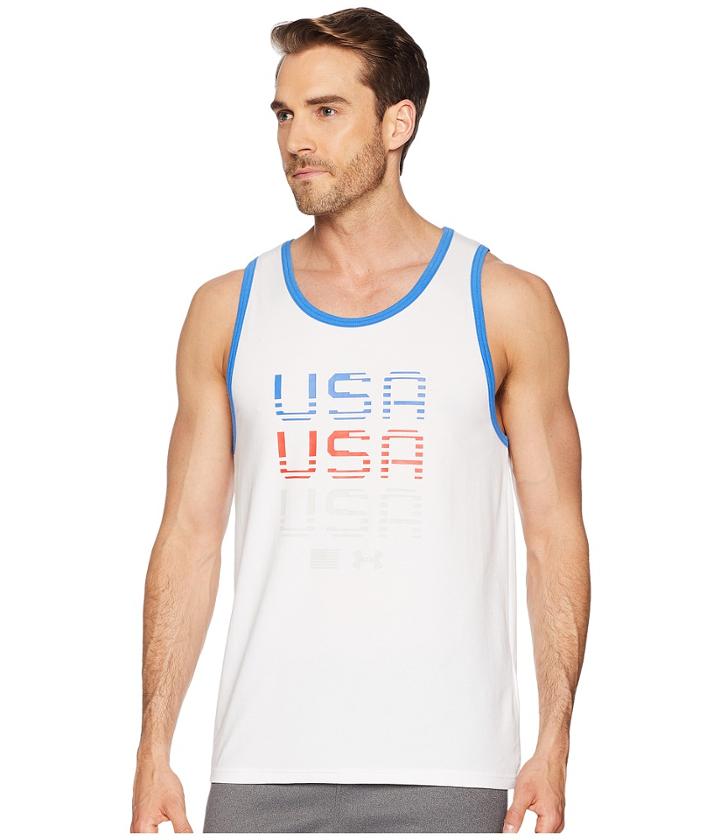 Under Armour Usa Tank Top (white/mediterranean/elemental) Men's Sleeveless
