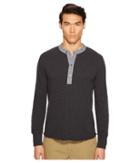 Todd Snyder Classic Chambray Henley (dark Charcoal Mix) Men's Clothing
