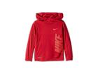 Nike Kids Dri-fit Long Sleeve Pullover Hoodie (little Kids) (red Crush) Boy's Sweatshirt