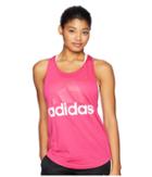 Adidas Essentials Linear Loose Tank Top (real Magenta/white) Women's Sleeveless