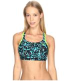 Speedo Print Aqua Elite Swim Top (mystic Teal) Women's Swimwear