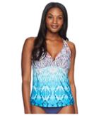 Jantzen Tie-dye Ikat D/dd H-back Tankini (coastline) Women's Swimwear