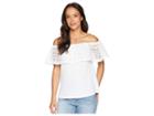 Lucky Brand Crochet Off Shoulder Top (lucky White) Women's Short Sleeve Pullover