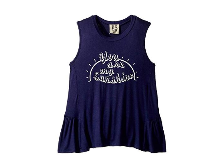 People's Project La Kids Sunshine Knit Tank Top (big Kids) (navy) Girl's Sleeveless