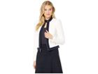 Tommy Hilfiger Piped Textured Jacket (ivory/midnight) Women's Coat