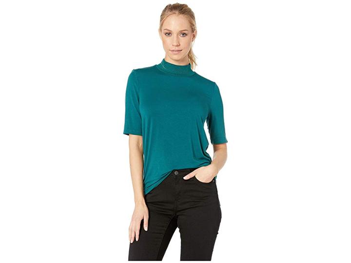 Lamade Maya Mock Neck Top (viridian) Women's Clothing