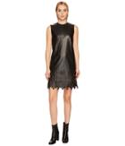 Versace Collection Leather W/ Fringe Dress (black) Women's Dress
