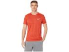 Nike Dry Miler Short Sleeve Running Top (dune Red/heather) Men's Clothing