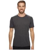 Brooks Distance Short Sleeve Shirt (heather Black/heather Sterling) Men's Short Sleeve Pullover