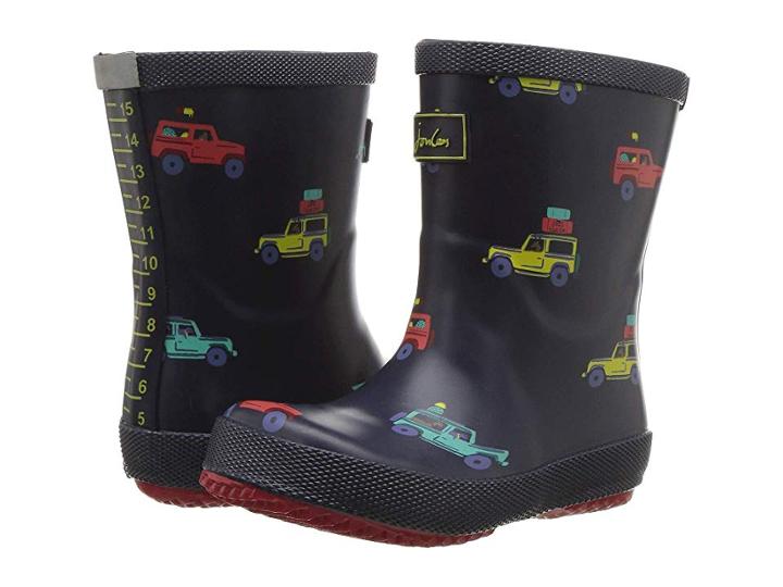 Joules Kids Printed Welly Baby Rain Boot (toddler) (navy Scout And About) Boys Shoes