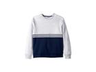 Adidas Originals Kids Authentic Crew (little Kids/big Kids) (collegiate Navy/light Heather Grey) Boy's Short Sleeve Pullover