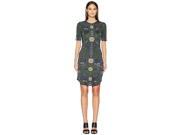 Versus Versace Abito Donna Jersey Dress (khaki/stampa) Women's Dress