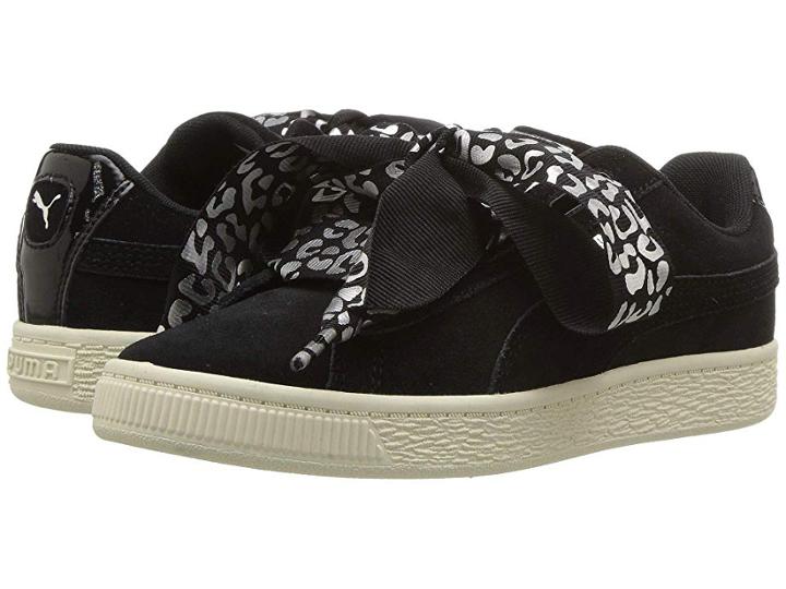 Puma Kids Suede Heart Athluxe Ps (little Kid) (puma Black/puma Silver/whisper White) Girls Shoes