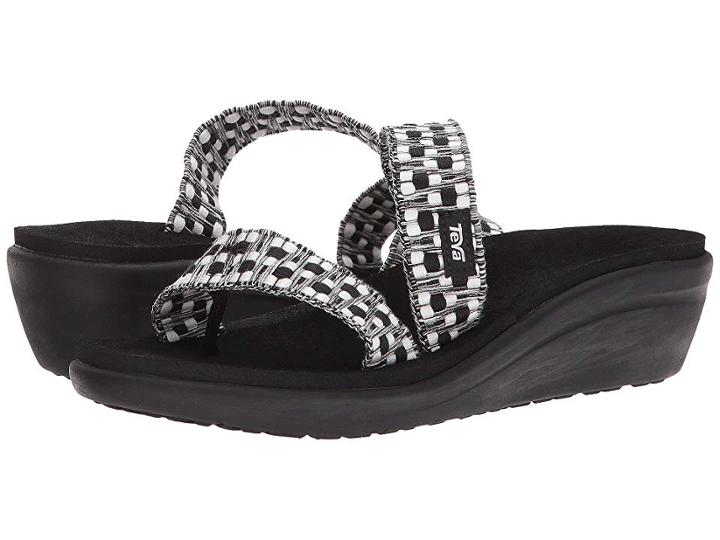Teva Voya Loma Wedge (tonya Black/white) Women's Shoes