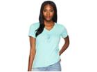 Life Is Good Fireflies Shine On Crusher Vee Tee (cool Aqua) Women's T Shirt