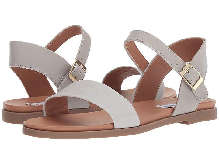 Steve Madden Dina Sandal (grey Leather) Women's Sandals