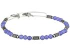 Alex And Ani Grape Traveler Beaded Bangle (rafaelian Silver Finish) Bracelet