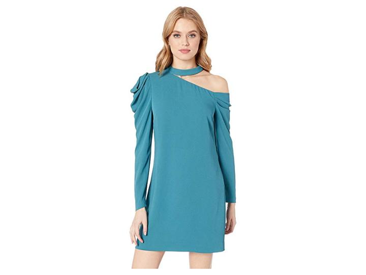 Bcbgmaxazria One-shoulder Shift Dress (tahiti Blue) Women's Dress