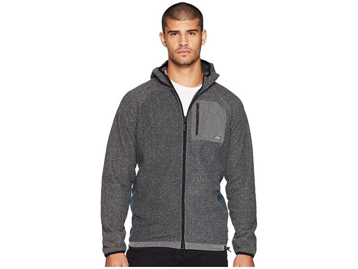 Quiksilver Waterman Bigger Boat Zip Hoodie (charcoal Heather) Men's Sweatshirt