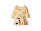Fiveloaves Twofish Owl Skater Dress (infant) (yellow Stripe) Girl's Dress
