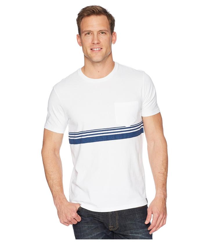 Lucky Brand Chest Stripe Crew Neck Tee (multi) Men's Clothing