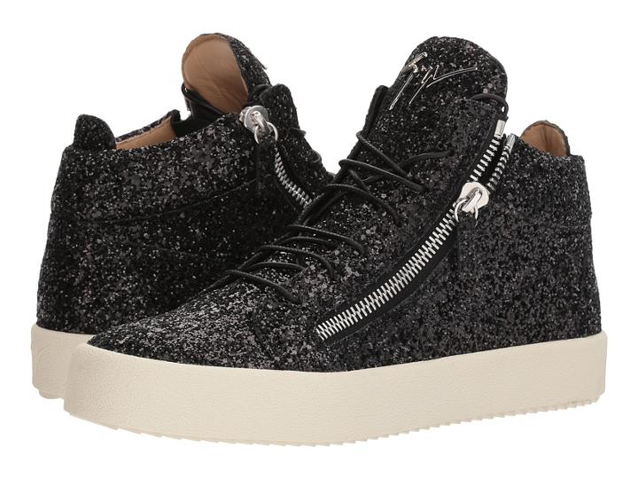 Giuseppe Zanotti May London Glitter High Top Sneaker (black) Men's Shoes