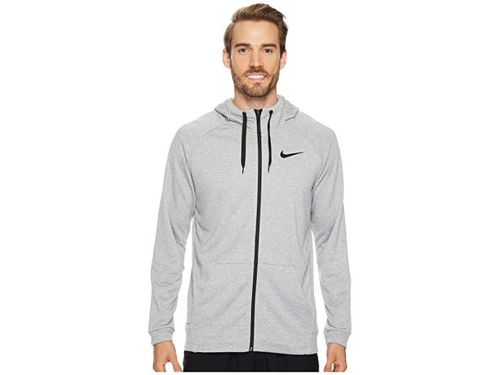 Nike Dry Training Full-zip Hoodie (dark Grey Heather/black/black) Men's Fleece