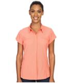 Exofficio Air Spacetm Short Sleeve Shirt (hot Coral) Women's Clothing