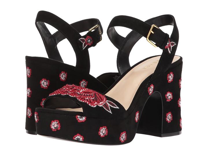 Nine West Fontayah Heel Sandal (black Isa Kid Suede) High Heels