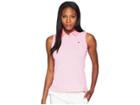 Vineyard Vines Golf Sleeveless Stripe Pique Sport Polo (malibu Pink) Women's Clothing