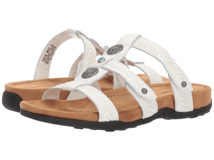 Minnetonka Baker (white Leather) Women's Sandals