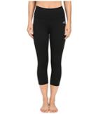 Adidas Performer High Rise 3/4 Tights (black/matte Silver) Women's Casual Pants