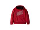 Nike Kids Mesh Face Therma Pullover Hoodie (little Kids) (red Crush) Boy's Sweatshirt