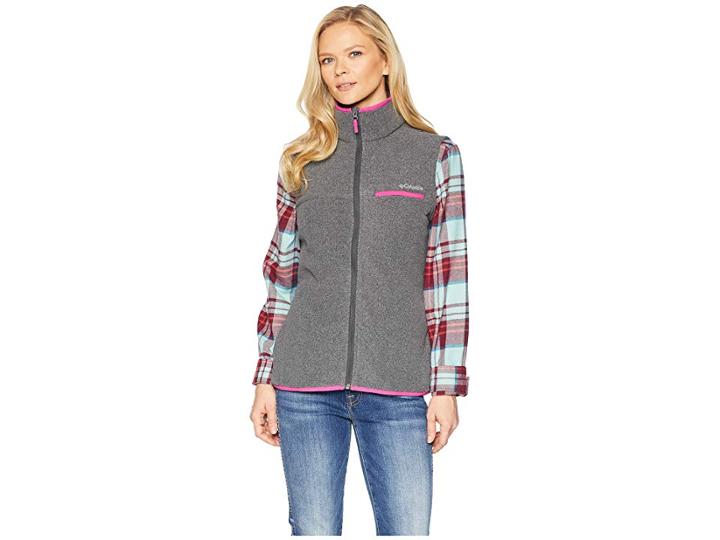 Columbia Mountain Cresttm Vest (shark Heather/fuchsia) Women's Vest