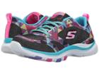 Skechers Kids Trainer Lite Lace-up (little Kid/big Kid) (black/multi) Girl's Shoes