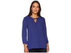 Cruel Basket Weave Shoulder Georgette Blouse (blue) Women's Blouse