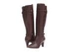 Lauren Ralph Lauren Sabeen (dark Brown Burnished Calf) Women's Slip-on Dress Shoes