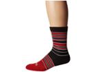 Thorlos Thorlo Stripes Thin Cushion Crew Single Pair (red/black) Crew Cut Socks Shoes