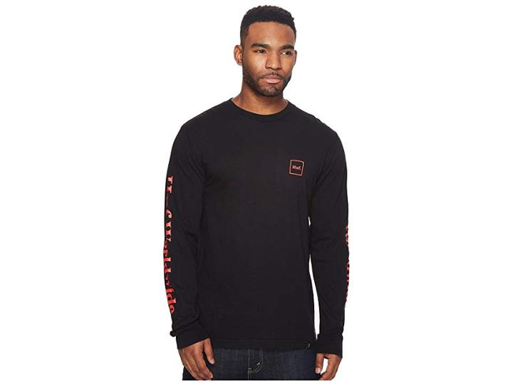 Huf Domestic Long Sleeve Tee (black) Men's T Shirt