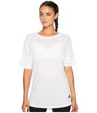 Adidas Short Sleeve Layering Top (white) Women's Short Sleeve Pullover