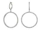 Guess Double Pave Ring Drop Earrings (silver) Earring