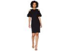 Calvin Klein Cold Shoulder Sheath Dress Cd8c14lc (black) Women's Dress