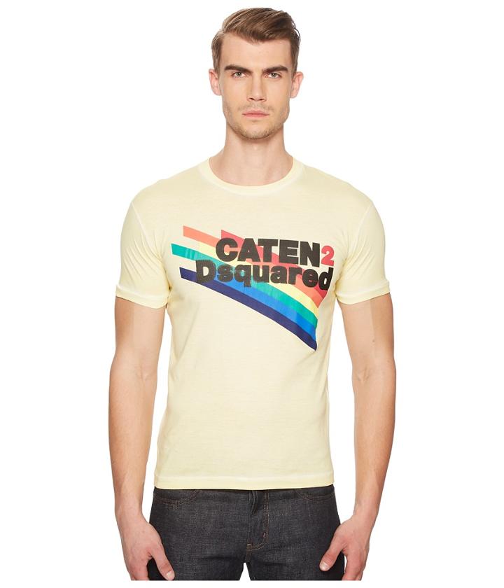 Dsquared2 Faded Dyed T-shirt (light Yellow) Men's T Shirt